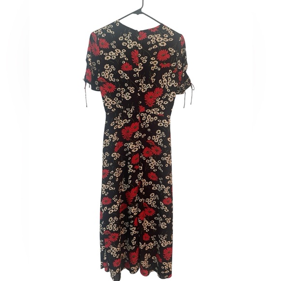 Madewell Peekaboo sleeve midi hillside Daises faux wrap floral flattering dress - Picture 4 of 11